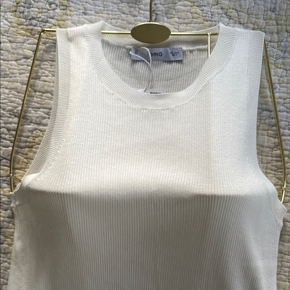 Mango White Cut Out Sleeveless Tank Top #104 - Picture 2 of 7
